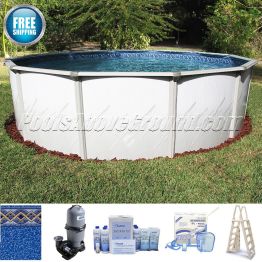 24' Round 52" Deep Caribbean Pool Package 