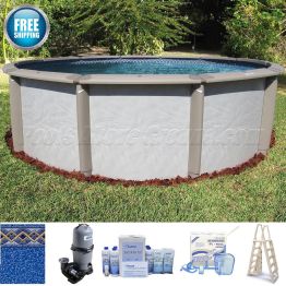 21' Round 54" Deep Caspian Pool Cartridge Filter Package