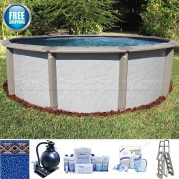 24' Round 54" Deep Caspian Pool Sand Filter Package