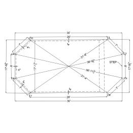 Custom 27 Mil 18'x36' South Beach InGround Pool Liner Drawing# 2026-LLP-04818